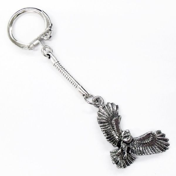 A.E.Williams Owl B Pewter Key Ring Made in England