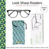 OPTIMUM OPTICAL Blue Light Filtering Scratch-Resistant Lens Round Frame Magnifying Reading Glasses - Look Sharp, +2.50