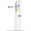 033.14EF1, Conical Pointed, 1.4 mm Dia, Extra Fine Grit Diamond Bur, 5 per Pack