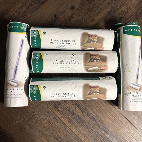 Evercare Pack of 5 10" Wide Large Surface Mega Pet Roller Refill, 50 Sheets Each