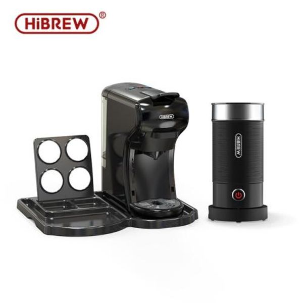 HiBREW-4 in 1 Multiple Capsule Machine Fully Automatic Stainless Steel Hot & Cold Milk Frother & Plastic Tray se, 5.Black504 M1A Tray - EU