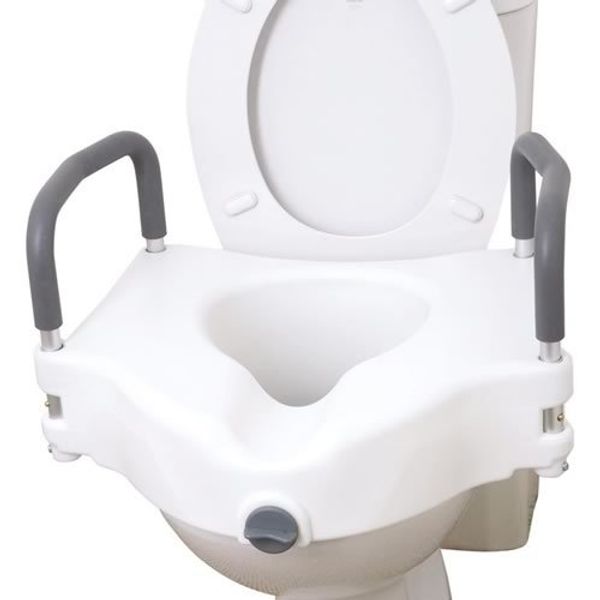 Raised Toilet Seat with Removable Arms by Complete Care Shop