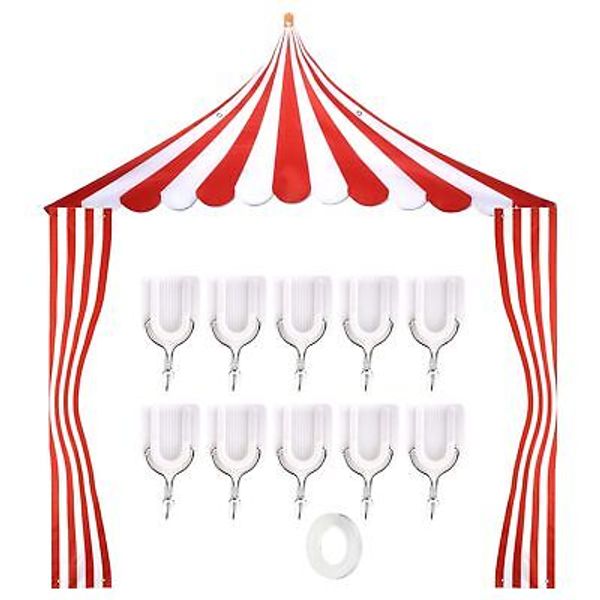 Circus Tent Decorations, Carnival Party Decoration Red & White Striped Circus...