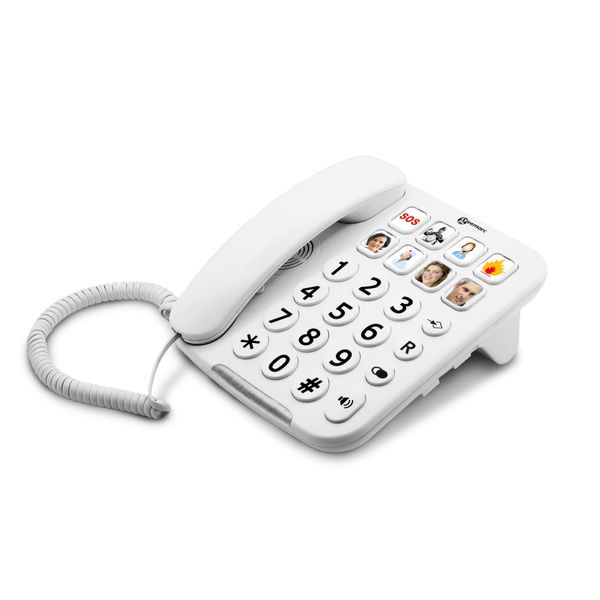 Geemarc PhotoPHONE 110 - Big Button Home Phone with Customisable Photo Memories, Loud Receiving Volume and Speakerphone for Elderly - Hearing Aid Compatible - Low to Medium Hearing Loss - UK Version