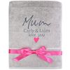 TeddyTs Personalised Mum & Gift Message Super Soft Cotton Bath Towel (Silver Grey)