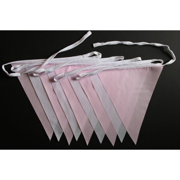 Flyingstart 3m Pink and White Single Sided Bunting