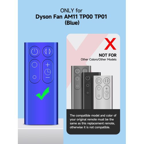 Replacement Remote for Dyson AM11 TP00 TP01 Pure Cool Purifying Fan (Blue)