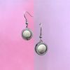 Quiges Interchangeable Mini Coin 12mm White Marble Effect Natural Stone