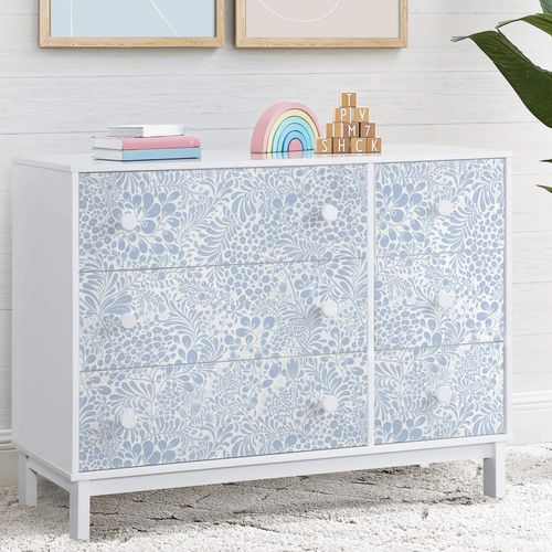 Heroad Peel and Stick Wallpaper Light Blue Floral Contact Paper 30'x17.3'' Boho Wall Paper Modern Removable Self Adhesive Wallpaper for Bedroom Bathroom Kitchen Cabinet Decor Waterproof Vinyl Roll