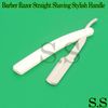 BARBER STRAIGHT CUT THROAT SHAVING RAZOR SHAVETTE WHITE HANDLE