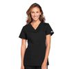 Cherokee Women's V-Neck Top, Black, Large