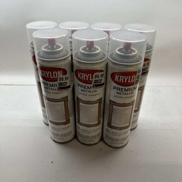 Krylon Spray Paint White Copper Metallic Spray Paint 8 Oz. Lot Of 7