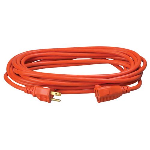 Southwire 2307SW Vinyl Outdoor Extension Cord In Orange With 3-Prong Plug (25 Feet, 16/3 gauge)