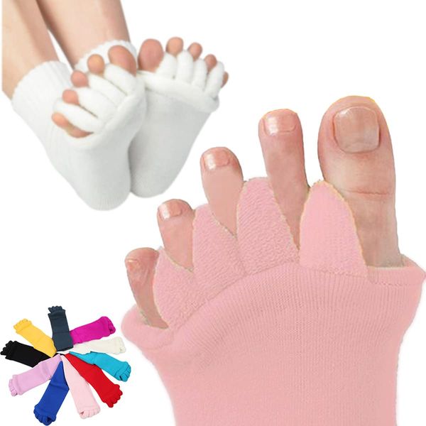 LACUPES Toe Stretch Supporter, Therapy Socks, Room Socks, Knob, Toe Massage, Bunions, 5 Toe Socks, Women's, Men's, Swelling, Spread Goods, Soft, Hard Pad, Exercise, Gift