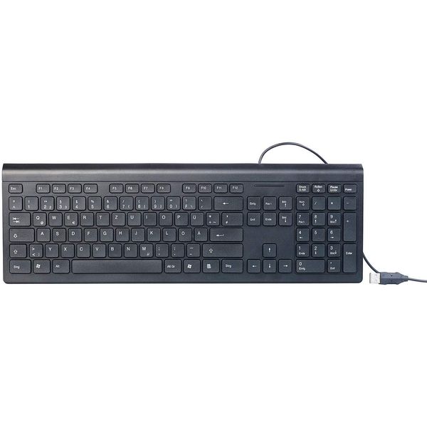 GeneralKeys PC Tastatur: Moderne USB-Tastatur mit Nummernblock, deutsches Layout (QWERTZ) (Tastatur kabelgebunden, Tastatur Kabel, Office für Windows)