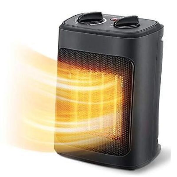 Space Heater, 1500W Electric Heaters Indoor Portable with Thermostat, PTC Black