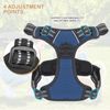 Navy Blue Padded Adjustable Control Pet Dog Harness Reflective Strips w/Handle