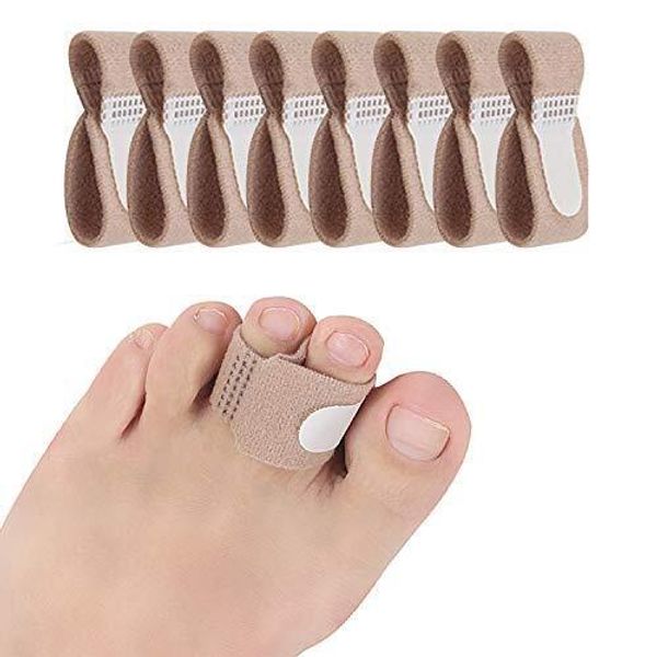 8 Pieces Broken Toe Wraps Toe Splint Hammer Toe Straightener Cushioned Bandage