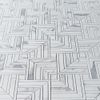 L7L5XP Statuary White Marble Maze Square Chevron Mosaic Tile Polished