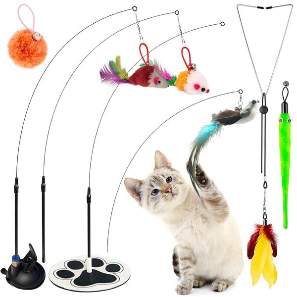 Suction Cup Cat Toy Cat Suction Cup Toy Feather Toy Suction Cup Cat Toy Cat Bird Toy Interactive Bird Simulation Cat Floor Suction Cup Cat Toys for Indoor Cats Bird Cat Toy Bird Toy For Cats feather