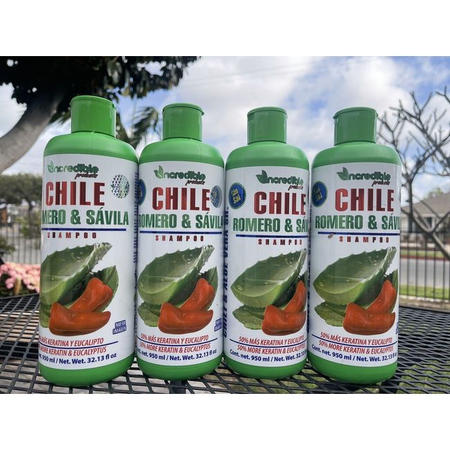 4PK INCREDIBLE CHILE ROMERO SAVILA ALOE CHILI SHAMPOO 32 OZ