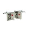 Best Dad in the World Cufflinksin a Post Friendly Cufflink Box - (X2N005)