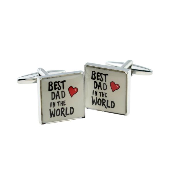 Best Dad in the World Cufflinksin a Post Friendly Cufflink Box - (X2N005)