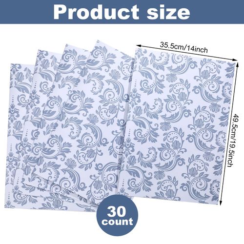 Thenshop 30 Sheets Floral Scented Drawer Liners 14 x 19.5 Inch Dresser Drawer Liner Shelf Liner Non Adhesive Paper Sheets for Kitchen Cabinet Home Shelf Closet (Rustic Style)