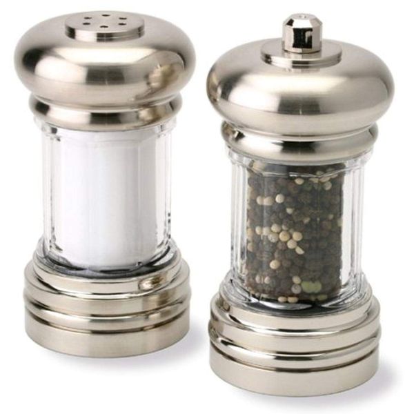 Olde Thompson Since 1944 Maxwell Acrylic Pepper Mill & Salt Shaker Set, 6", Clear