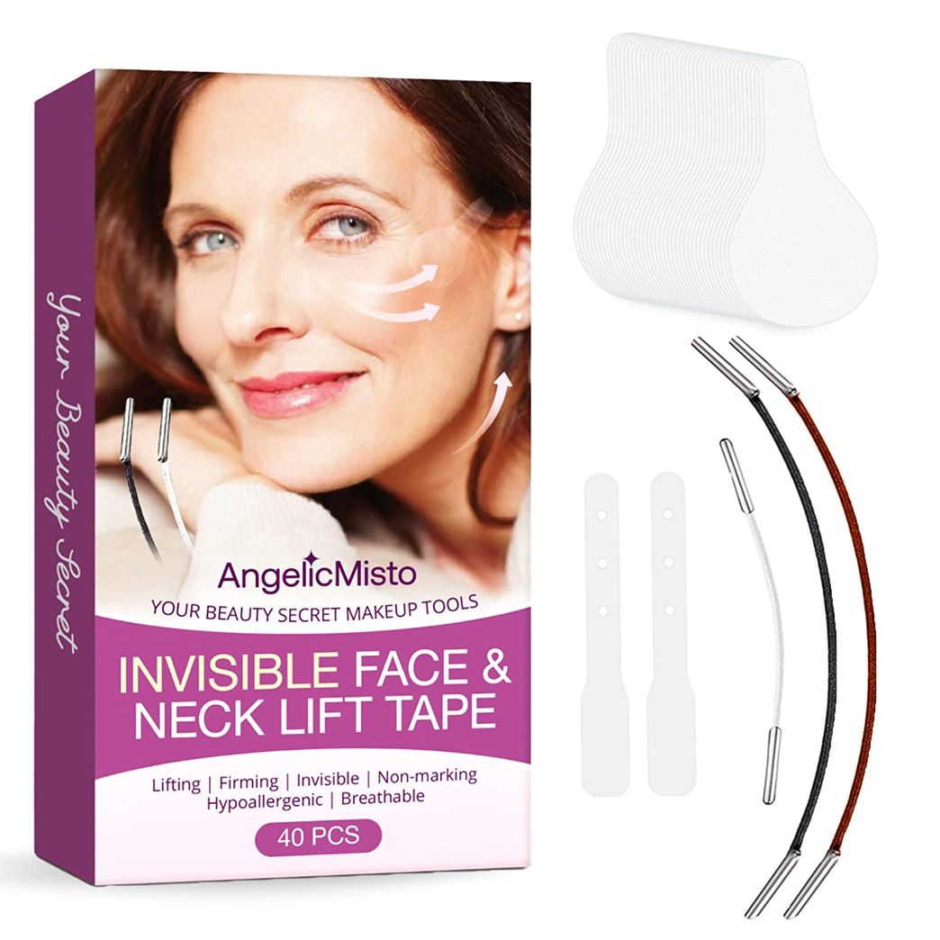 Face Lift Tape, 40PCS Face Tape Lifting Invisible Ultra-thin Invisible  Waterproof Makeup Tool to Hide Facial and Neck Wrinkles Lifting Saggy Skin