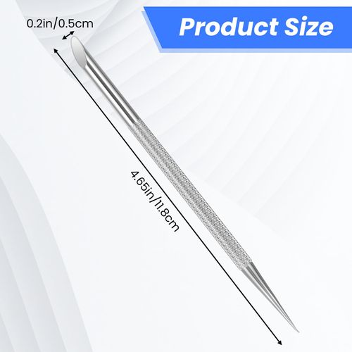 6 spingicuticole Cuticle Pusher professionale spingicuticole in metallo 2 in 1 spatola professionale per spingere le unghie, spatola in metallo Cuticle Pusher per manicure pedicure, detergente per