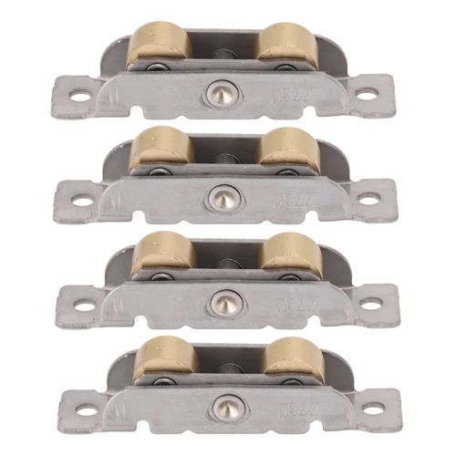 BORDSTRACT 4PCS Sliding Patio Door Roller Assembly,Copper Ball Bearing Wheel Roller Assembly for Most Sliding Door Window(Flat Wheel)