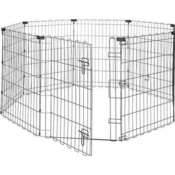 Octagonal Foldable Metal Exercise Pet Play Pen for Dogs Fence Pen Single Door US