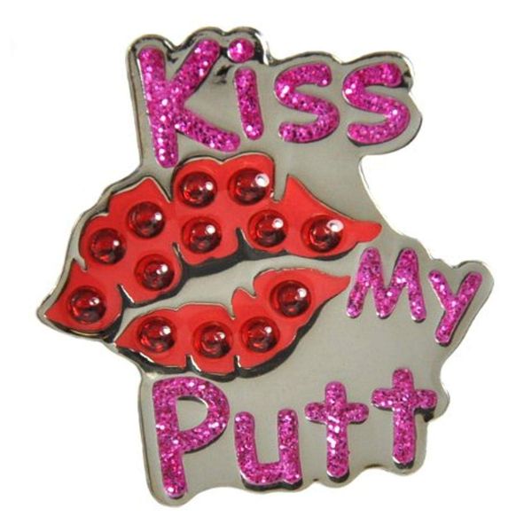 Navika Kiss My Putt Swarovski Crystal Ball Marker with Hat Clip