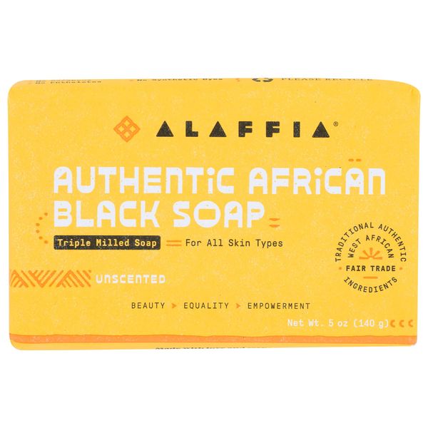 Alaffia, Black Soap Authentic African Unscented, 5 Ounce