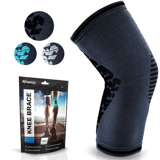 POWERLIX Compression Knee Sleeve for Women & Men, Medical Knee Brace for Arthritis & Knee Pain Relief, Meniscus Tear & Injury Recovery, Knee Support & Protection for Working Out, Running & All Sports
