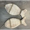 Fish Set of 2 Decorative Hanging Wooden Maritime Handmade 30 cm