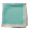 Frederick Thomas turquoise pocket square with white edging