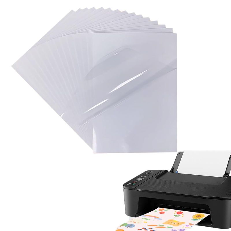DeJivsin 12pcs Clear Sticker Paper Waterproof Printable Stickers Self