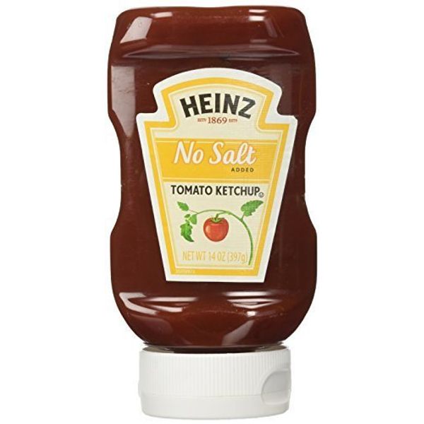 Heinz No Salt Added Tomato Ketchup, 14 Ounces (Pack of 2)