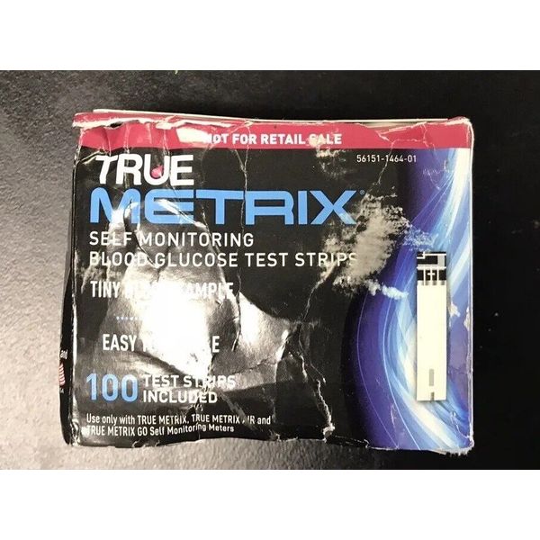 True Metrix Blood Glucose Test Strips NFRS 100ct  EXP READ. NEW UNDAMAGED