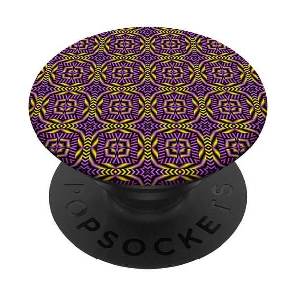 Royal Purple Mandala Gold Repeat Pattern PopSockets PopGrip: Swappable Grip for Phones & Tablets