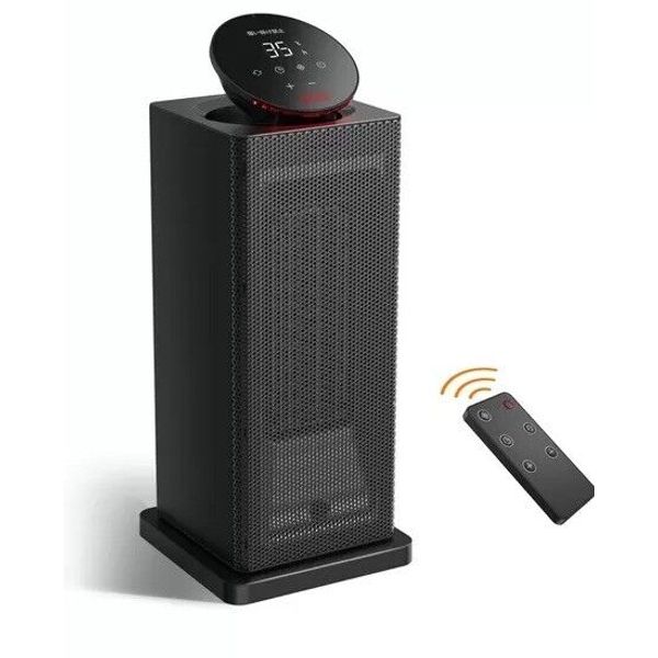 Oscillating ceramic tower space heater