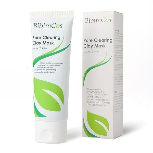 BibimCos Pore Cleansing Clay Mask, Tiefenreinigung, Talgkontrolle, Feuchtigkeitsspendende Formel für Alle Hauttypen, Vegan, 100ml