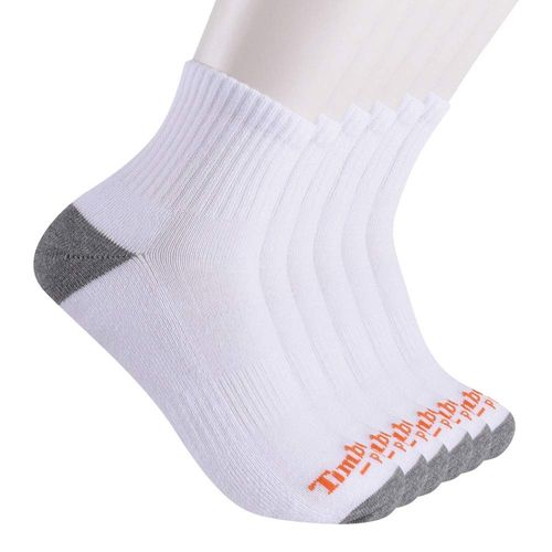 Timberland PRO Men's 6-Pack Performance Quarter Length Socks, White, Large
