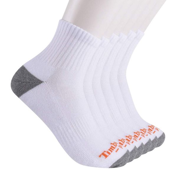 Timberland PRO Men's 6-Pack Performance Quarter Length Socks, White, Large