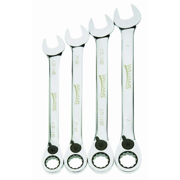 Williams WS-1164RC 4-Piece Reversible Ratcheting Combination Wrench Set