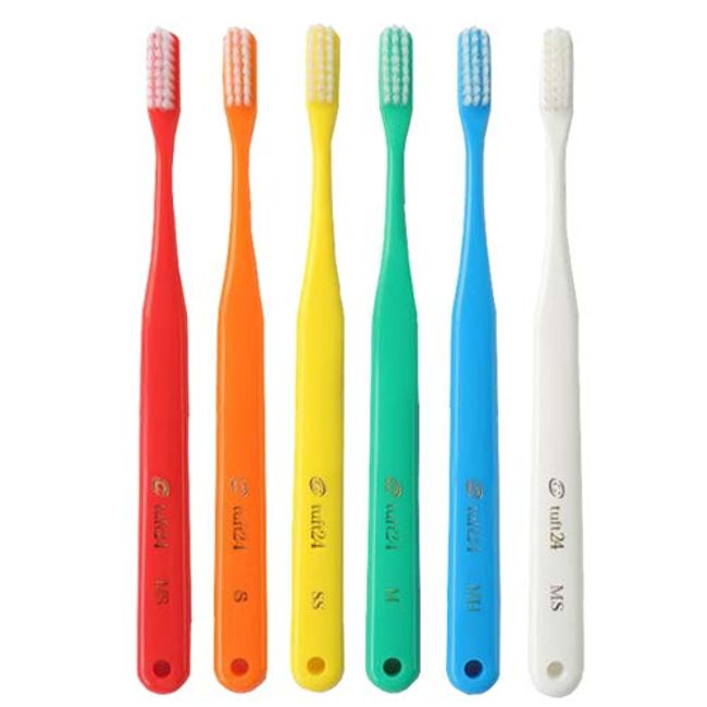 Tuft 24 Toothbrushes x 6 Assorted (MH (Medium Hard))