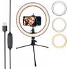 10" LED Ring Light Mini Stand Kit Dimmable Photos Studio Selfie Phone Live Lamp