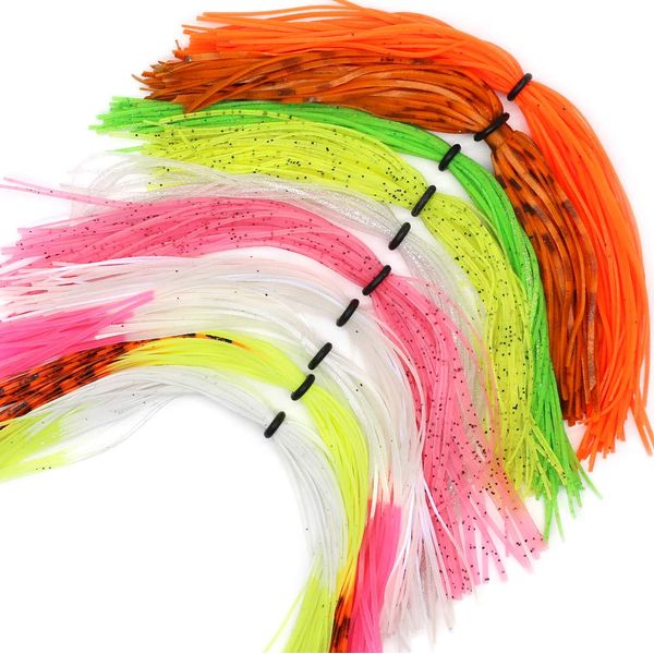 YZD Silicone Skirts Rubber Skirts Threads 10 Colors for Fly Tying Material Make Rubber Jig Skirts Spinnerbati Lures Spoon Blade Squid Skirt Replacement Thread (B Set)